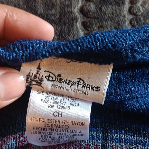 Disney Parks Sweater Women's Medium Blue Mickey Mouse Hat Logo Knit Winter - Picture 3 of 7